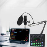 Recording Condenser Mic Kit with Sound Card for Streaming Black