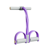 6-Tube Pedal Resistance Band with Handles Fitness Expander for Body Workouts Purple