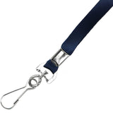 50PCS ID Badge Lanyards Polyester Flat with 360 Swivel Hooks Blue