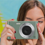 48MP Digital Camera for Beginners 1080P HD Video 16X Zoom Selfie Camera with 32GB TF Card Green