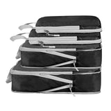 4Pcs Compression Packing Cubes Travel Luggage Storage Bags Organizers Black