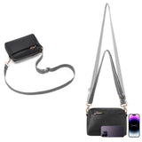 Crossbody Purse for Women Zipper Cell Phone Handbag with Adjustable Guitar Strap Black