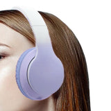 Foldable Wireless Over-Ear Headphones Bluetooth Headset with Mic Function Purple