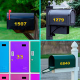 30Pcs Reflective Mailbox Number Stickers Easy-to-Use 0-9 Stickers for House Door Car Signs Gold