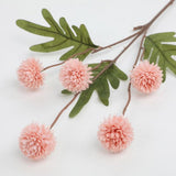 5 PCS Stem Cloth Dandelion Ball Artificial Flowers with Bendable Stems Pink