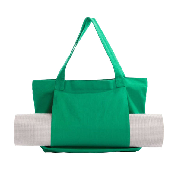 Yoga Pilates Mat Storage Bag Shoulder Handbag with Yoga Mat Carrier Pocket Gym Bag Green