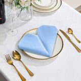 10 PCS Polyester Satin Dinner Napkins for Weddings Hotels Dining Blue