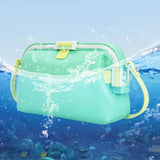 Silicone Beach Bag Foldable Waterproof with Handle for Camping Seaside Green