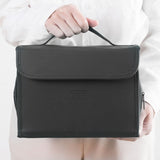 PU Leather Multifunctional Toiletry Bag Hanging Travel Organizer Makeup Cosmetic Case Black