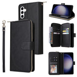 Leather Wallet Flip Case Compatible With Samsung S26 Series Black