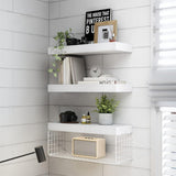 3 Tier Bathroom Shelves Over Toilet Wall Mounted Floating Shelves Toilet Paper Storage White
