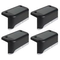 4Pcs Set Solar LED Deck Lights Outdoor Step Fence Lamp for Stairs Path Garden Patio Pathway