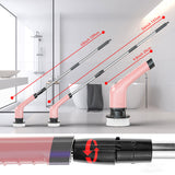Cordless Electric Spin Scrubber Rechargeable Cleaning Brush with 7 Replaceable Brush Heads Pink