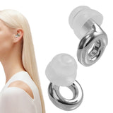 Silicone Noise Reduction Earplugs Reusable with 3 Pairs Ear Tips Silver