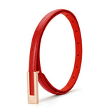 Women's Casual Belt PU Leather Vintage Adjustable 72-94cm Red