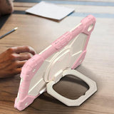 360 Rotating Stand Case for Samsung Tab A11 Plus A9 Plus with Strap Rose Gold