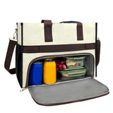 Insulated Lunch Tote Bag with Compartment Perfect for Travel and Leisure Beige