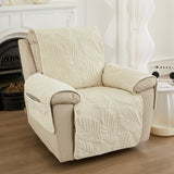 Recliner Chair Cover Sofa Slipcover Couch Protector with Side Pocket Beige
