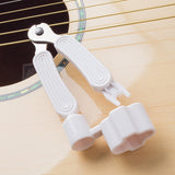 4Pcs Guitar String Replace Tool 3-In-1 Guitar Bridge Pin Remover Puller Guitar String Cutter and Winder Tool White