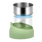 400ml Stainless Steel Tilted Pet Bowl – Non-Slip Raised Feeder for Cats & Dogs Green