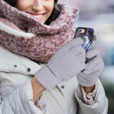 Pair of Winter Thermal Warm Gloves Touchscreen Sports Knit Gloves Grey