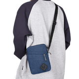 Men's Oxford Crossbody Shoulder Bag – Adjustable Strap Multi-Pocket Messenger Bag Blue