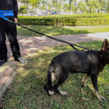 Hands Free Dog Walking Waist Bag with Adjustable Dog Leash Waist Belt Pouch Dog Running Rope Blue