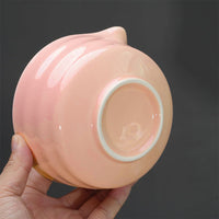 5-Piece Set Traditional Matcha Tea Tools Bamboo Whisk Ceramic Bowl Accessories for Matcha Brewing Pink