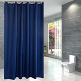 Extra Long Shower Curtain Waterproof Fabric With Hooks for Bathtub Bathroom Dark Blue