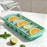3PCS Silicone Freezer Trays with Lid For Meal Prep&Freezing Soup Stews Matcha Green