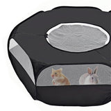 Portable Pop-Up Small Animal Playpen Foldable Pet Tent for Chick Hamster Rabbit Black