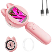 Kids Portable Microscope Mini Digital Microscope with LED Lights Pink