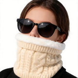 Thick Fleece Neck Warmer Winter Ski Gaiter for Men Women Beige
