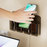2 PCS No Drill Wall Phone Holder Clear Phone Stand for Home Black