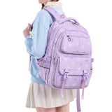 3 PCS Girls School Backpack Set with Lunch Bag Pencil Case Purple