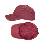 Casual Baseball Cap Adjustable Classic Sport Cap Solid Golf Dad Hat Wine Red