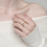 2Pcs Opening Fidget Spinner Rings for Women Adjustable Stress Spinning Rings Gold