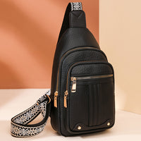 Women Sling Backpack Anti Theft Crossbody Bags with Adjustable Strap 5 Compartments Black