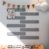 8 PCS Self Adhesive Felt Display Strips with 35 Push Pins for Wall Decor Light Gray