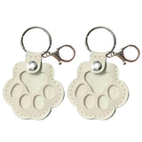 2PCS Pet Paw Shaped Key Chain – Pet Fur Storage and Memorial Gift Key Ring White