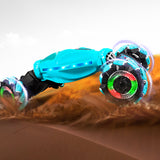 2.4GHz RC Stunt Car Toy with Light Music 4WD Off-Road Remote Control Twist Car Toy for Kids Xmas Birthday Green