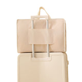 Multi-Compartments Hanging Storage Organizer Foldable Packing Cubes with Handle for Travel Beige
