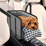 Oxford Fabric Center Console Pet Seat Carrier for Small Dogs Cats Gray