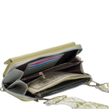 2Pcs Set PU Leather Trendy Bags Woman Travel  Cross Body Bag with Coin Pouch Green