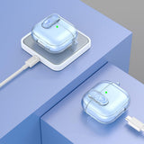 Earphones Case for Apple AirPods 4 – Soft TPU Clear Protective Case Blue