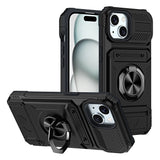 Wallet Card Slot Shockproof Protective Case Compatible With iPhone 17 and 18 Series Black