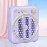 Portable Bluetooth Voice Amplifier Rechargeable Speaker with Wired Microphone Purple