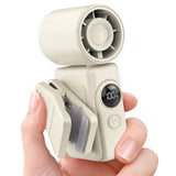 Handheld Turbo Fan Clip On with LED Display 4 Speeds 180 Tilt White