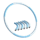 6 Sections Adjustable Fitness Hula Hoop Detachable Home Exercise For Adults Blue