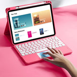 Keyboard Case with Touchpad and 7 Color Backlight Compatible With iPad 10th and 11th Gen Red